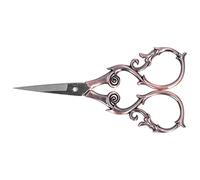 Pssopp Ciseaux de Couture de Style européen Vintage Ciseaux de Fleur de Prunier Ciseaux de Broderie en Acier Inoxydable pour Travail Artisanal sur Mesure(Rouge)