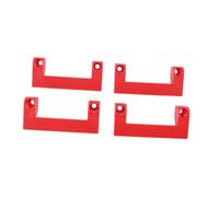 Pssopp Clips de Support de Mètre à Ruban, Aspect Métal ABS, Rangement d'outils, Paquet de 4 avec Rivets 3,58 X 1,65 X 0,79 Pouces pour échelle, établi, Garage, Atelier, Organisation (Rouge)