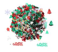 Pssopp Confettis de Noël Paillettes Paillettes 100g Confettis en Feuille Métallique pour Décoration de Table avec Brillantes Réutilisables en PVC pour Invitations de Fête