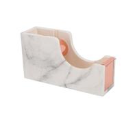 Pssopp Distributeur de Ruban Adhésif de Bureau, Support de Rouleau de Ruban Adhésif Rechargeable et Réutilisable pour Bureau, Maison, école (Marbre Or Rose)
