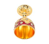 Pssopp Ensemble de Verres à Vin, 2 Tasses à Vin en émail Strass, Calice en Métal Rouge doré pour de Mariage, Anniversaire, Dîner Romantique, Paire Décorative Ornée pour Centre de Table Vintage