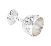 Pssopp Ensemble de Verres à Vin, 2 Tasses à Vin en Relief avec Strass, Calice Floral en Métal argenté pour de Mariage, Fête d'anniversaire, Paire Décorative pour Centre de Table, Gobelet en émail