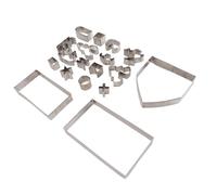 Pssopp Ensemble D'emporte-Pièces de Noël 3D en Acier Inoxydable, 18 Pièces, Kit de Moules à Biscuits pour Maison en Pain D'épices avec 18 Formes pour la Cuisson des Vacances