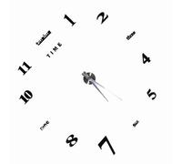 Pssopp Grande Horloge Murale 3D DIY, Miroir en Acrylique et Mousse EVA, 15,7 Pouces, Fonctionne à Piles, Silencieuse, tac, Décoration Murale Auto-adhésive pour Salon, Chambre à Coucher, Bureau