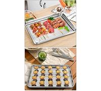 Pssopp Grille de Refroidissement en Acier Inoxydable 304 de qualité Alimentaire avec Structure Soudée, Passe au Four pour la Cuisson, le Grillage, le Rôtissage, Convient aux Demi-feuilles pour les