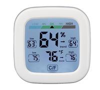 Pssopp Hygromètre Numérique Thermomètre Intérieur Jauge d'humidité avec écran HD Minuterie d'alarme Arrière Magnétique Enregistrements Hauts et Bas 24 Heures pour Chambre de bébé, Crèche, Cuisine,