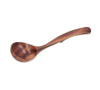Pssopp Louche à Long Manche, Cuillère de Service à Soupe Polie en Bois d' pour un Mélange et une Cuisson en Toute sécurité dans des Ustensiles de Cuisine Antiadhésifs (Taille moyenne 14,5x17x12cm /