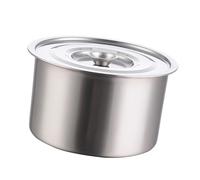 Pssopp Marmite en Acier Inoxydable avec Couvercle en Verre Trempé Marmite Polyvalente 22 Cm 0,5 Cm d'épaisseur Passe au Lave-Vaisselle pour la Cuisine à Domicile Restaurant Soupe Faire Bouillir des