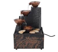 Pssopp Mini Fontaine à Eau de Table Alimentée par USB avec Lumière LED et Roches Naturelles de Rivière 6,8 X 4,4 X 3,6 Pouces pour la Maison, Le Bureau, la Méditation, la Relaxation, la Décoration