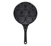 Pssopp Moule à Mini Pancake de 7 Pièces, Poêle à œufs en Alliage D'aluminium Antiadhésif, Forme de Dessin animé, avec Manche Résistant à la Chaleur pour Petit-déjeuner Créatif et Crêpes (Fruits