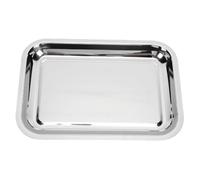 Pssopp Plateau de Cuisson en Acier Inoxydable 304, Poli Miroir, Antiadhésif, Plat de Service Polyvalent, Compatible Lave-vaisselle, Bords Lisses pour la Cuisson et le Service