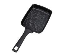 Pssopp Poêle à Crêpes Japonaise Antiadhésive en Fonte 19x15 Cm avec Manche Résistant à la Chaleur pour Retourner et Cuire Facilement (BLACK)