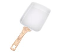 Pssopp Poêle à Crêpes Japonaise Antiadhésive en Fonte 19x15 Cm avec Manche Résistant à la Chaleur pour Retourner et Cuire Facilement (WHITE)