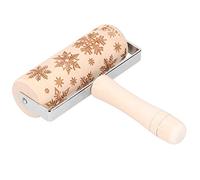 Pssopp Rouleau à Pâtisserie de Noël, Rouleau à Pâte à Gaufrer en Bois gravé avec un Design Festif pour la Pâtisserie de Vacances et la Décoration de Biscuits (gros flocon de neige)