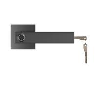 Pssopp Serrure de Porte à Empreinte Digitale Argent Serrure à Levier Intelligente Cylindre en Alliage de Zinc et Cuivre 30 Empreintes Digitales 3 Modes de Déverrouillage Poignée Réversible pour