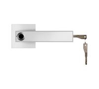Pssopp Serrure de Porte à Empreinte Digitale Argent Serrure à Levier Intelligente Cylindre en Alliage de Zinc et Cuivre 30 Empreintes Digitales 3 Modes de Déverrouillage Poignée Réversible pour