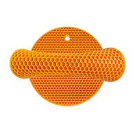 PTAPIPI Dessous de Plat en Silicone Orange Lot de 2 | Tapis Isolant Thermique Antidérapant pour Plat Chaud, Marmite et Poêle - Flexible