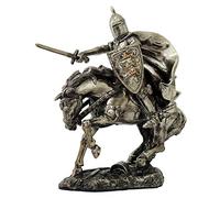 PTC 21,6 cm Blindé Chevalier avec Épée sur Chargement Cheval Statue Figurine