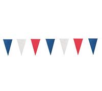 P'TIT CLOWN - 10403 - Guirlande Fanions Bleu Blanc Rouge - déal pour Les Décorations de Fête Nationale, Événements Sportifs - Papier - 3,6 m