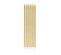 P'TIT CLOWN - 23965 - Bougie longue et fine - or - lot de 6