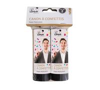 P'TIT CLOWN - 28013 - Canon à Confettis Papier - 11 cm - Lot de 2 - Pour Décoration de Fêtes d'Anniversaires, Nouvel An, Noël, Marriage, EVJF, EVG - Multicolore