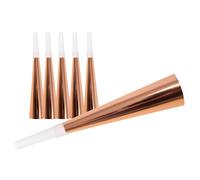 P'tit Clown - 30182 - Trompettes en Carton - Lot de 6 - Accessoires Festifs Sonores pour Anniversaires, Nouvel an et Célébrations - Rose Gold