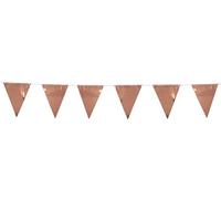 P'TIT Clown - 41182 - Guirlande Fanions Métallisés - Décoration Nouvel an, Saint Sylvestre, Fêtes à Thème, Anniversaires, Mariages, Soirées Festives - Effet Scintillant et Élégant - 3,6 m - Rose Gold