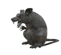 P'tit Clown - 44040 - Rat Possédé Noir en Plastique - Parfait pour Décoration Halloween Effrayante - Ambiance Sinistre - Maison Hantée - Accessoire Incontournable pour Fêtes Terrifiantes