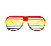 P'TIT CLOWN - 62838 - Paire de Lunettes Barreaux Arc-en-Ciel - Accessoire de Déguisement - Parfait pour Carnaval, Pride - Adulte - Unisexe