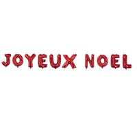P'TIT CLOWN - Ballon Aluminium Noël - Christmas Foil Balloon - Gonflable à l'Air ou Hélium - Décoration Fête de Noel, Xmas, Photo Props - Renne, Cadeau, Lutin, Santa (Joyeux Noël, 30 cm)