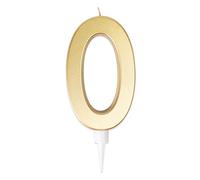 P'TIT CLOWN - Bougie Géante Anniversaire - Bougie Chiffre - Parfaite pour Décoration Gâteau - Fête Enfant, Adulte, Birthday Party - Hauteur : 13 cm - Or (0)