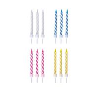 P'TIT CLOWN - Bougies avec Socles - Lot de 12 - Accessoires Anniversaire, Décoration Gâteau Fête, Lot Pratique pour Soirées, Événements, Mariages et Autres Célébrations. (Multicolore)