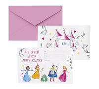 P'tit Clown - Carton invitation - princesses - lot de 8 - ref 22485