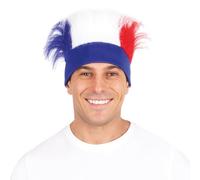 P'TIT CLOWN - Chapeau - Bleu Blanc Rouge - Parfait pour supporter la France lors des Célébrations et Événements Sportifs - Polyester - Plusieurs Modèles (Bandeau avec cheveux)