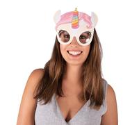 P'TIT CLOWN - Lunettes Fantaisies - Funny Party Glasses - Adulte - Parfaites pour Déguisement Carnaval, Cosplay, Soirée Cocktail, Fête Tropicale - Plastique (Lunettes Licorne)