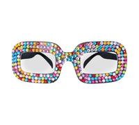 P'TIT CLOWN - Lunettes Fantaisies - Funny Party Glasses - Adulte - Parfaites pour Déguisement Carnaval, Cosplay, Soirée Cocktail, Fête Tropicale - Plastique (Lunettes fantaisie à strass)