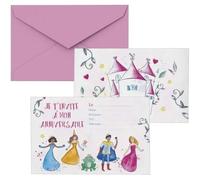 P'tit Clown Re22485 - Lot De 8 Cartons D'invitation Anniversaire Princesses