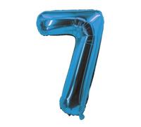 P'TIT Clown re80507, Ballon alu mylar 85cm CHIFFRE 7, Bleu électrique