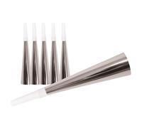 P'TIT CLOWN - Trompettes en Carton - Lot de 6 - Accessoires Festifs Sonores pour Anniversaires et Célébrations (Argent)