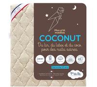 P'tit Lit - Matelas Bébé Coco Nut - 60x120 cm - 1 face Latex / 1 face Coco d'Origine Végétale - Lin : Naturellement