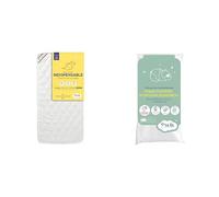 P'TIT LIT - Matelas Bébé Indispensable - 60x120 cm - Climatisé : 1 Face Été / 1 Face Hiver - Oeko Tex® & Protège Matelas Bébé Bamboo | Alèse Imperméable 60x120 cm - Viscose Douce et Soyeuse