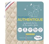 P'TIT LIT - Matelas Enfant/Bébé Authentique - 70x140 cm - Lin d'origine végétale : Naturellement Thermorégulateur - sans Traitement Chimique - Déhoussable - Oeko Tex® - Fabrication Française