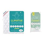 P'TIT LIT - Matelas Enfant/Bébé Climatisé - 70x140 cm - 1 Face Été fraîche/1 Face Hiver ouatinée - Anti Acarien & Protège Matelas Bébé Bamboo | Alèse Imperméable - 70x140 cm - Viscose Douce et Soyeuse