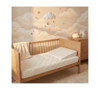 P'TIT LIT Pack Sommeil Bébé 3-en-1 - Matelas 60x120x10 cm Réversible - Plan Incliné Déhoussable Étoiles Dorées - Protège-Matelas en Molleton Doux - Déhoussable - Certifié Oeko-Tex & Certipur