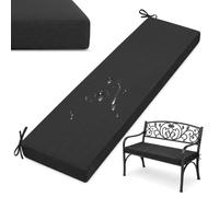 PTKG Coussin pour Banc ExtéRieur 2/3 Places 3cm Epais Rayé Coussins Exterieures ImperméAble DéHoussable AntidéRapant pour Banc ExtéRieur, Terrasse, Balcon et VéRanda,Noir,90x45x3cm