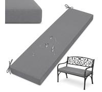 PTKG Coussin pour Banc ExtéRieur 2/3 Places 3cm Epais Rayé Coussins Exterieures ImperméAble DéHoussable AntidéRapant pour Banc ExtéRieur, Terrasse, Balcon et VéRanda,Gris,180x55x3cm