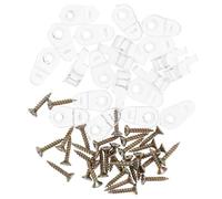 PTOOTP 20 Pièces Clip de Retenue pour Vitre D’Armoire 302, Fixation Ferme | Panneau de Verre et Miroir, Modèle 302, Plastique, Lot Vis, Pose sur Meuble ou Mur