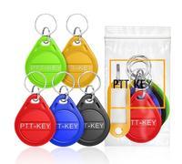 PTT-KEY® | Lot de 5 Badges RFID 13.56Mhz | Programmable MCT sur Android | UID Modifiable | Puce CUID | Vigik Universel | NFC | Badge Passe Partout