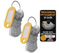 PTT KEY® | Trousseau Pro Complet 21 Clés PTT (A à U) | Marque Française - SAV en France | Serrures Boîtes aux Lettres (2)