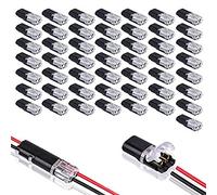 Pttnyuere 50PCS Connecteur Enfichable à Double avec Boucle de Verrouillage, Connecteurs Enfichables 2 Broches 2 Voies Borne de Compacte Universelle